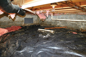 Crawl Space Repair Before in Saskatoon