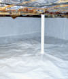 A sealed crawl space in Meadow Lake with a vapor barrier