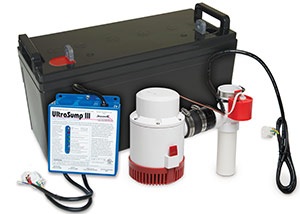 a battery backup sump pump system in Kindersley