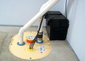 Grandora installation of a submersible sump pump system