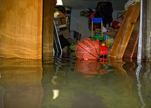 A flooded basement bedroom in Lanigan