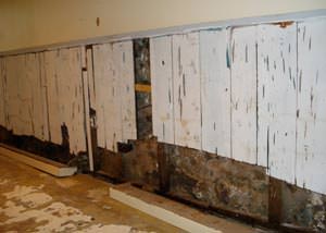 A wet, flooded finished basement in Dalmeny