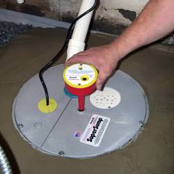 A newly installed sump pump system in a basement in Kelfield