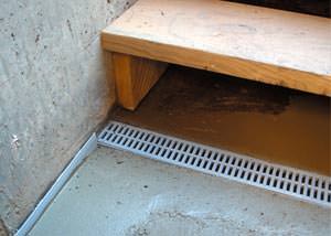 a hatchway entrance in Annaheim that has been protected from flooding by our TrenchDrain basement drainage system.