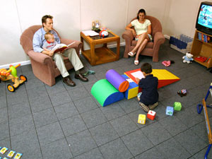 Waterproof basement flooring installed in a family room in Warman, Saskatchewan
